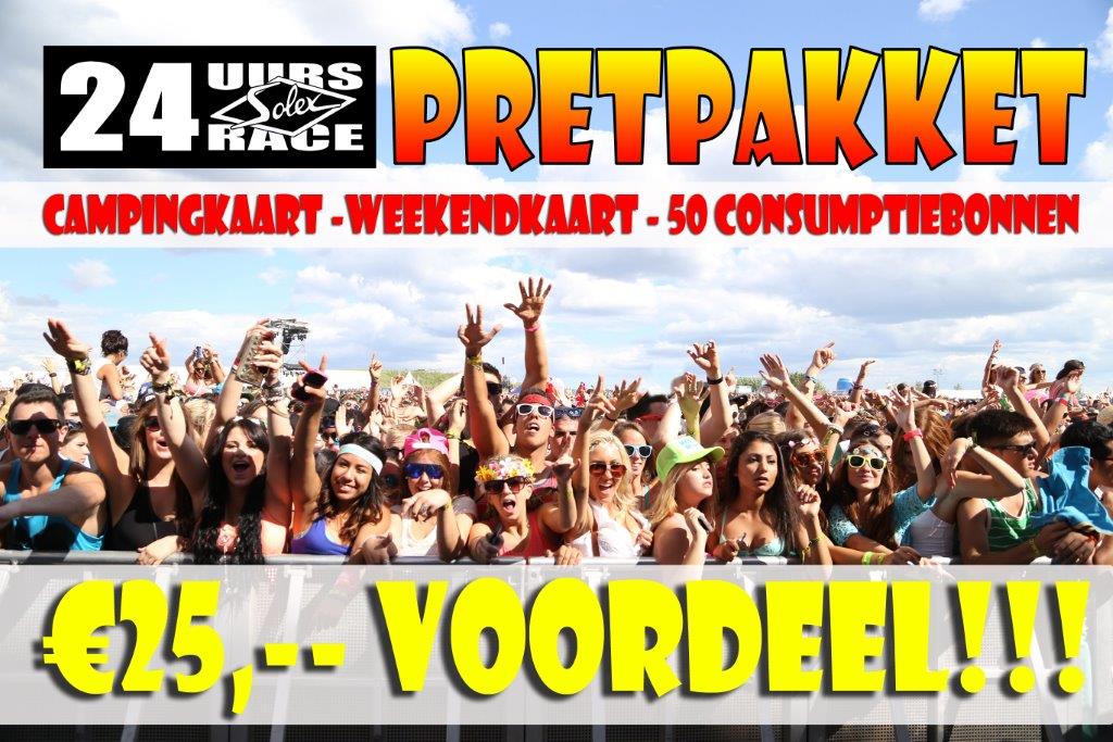 Pretpakket €25,- Voorverkoopvoordeel